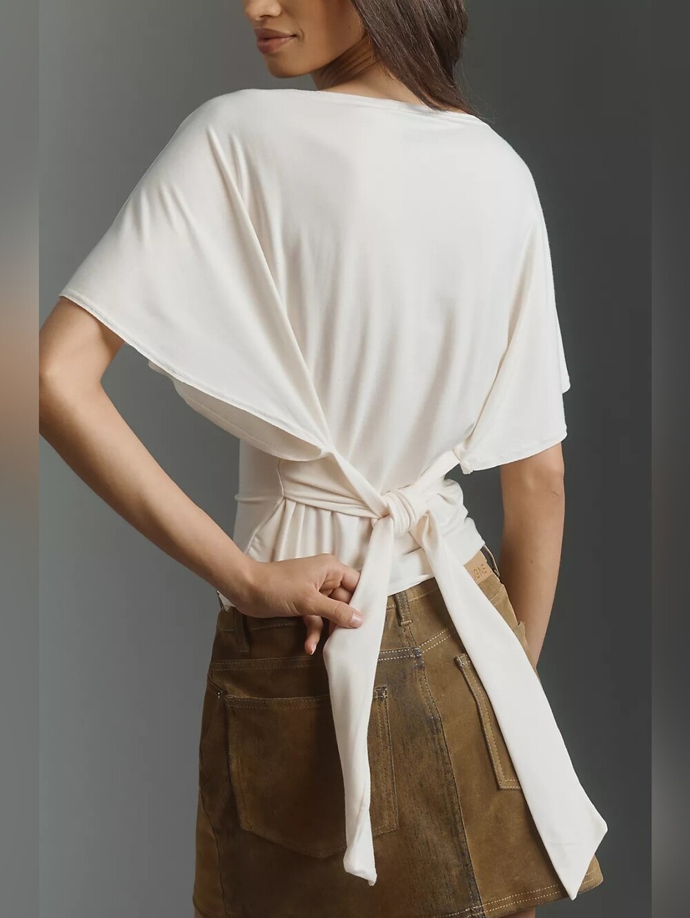 Reformation Avery Knit Flutter Sleeve Top Size Medium - Picture 2 of 9